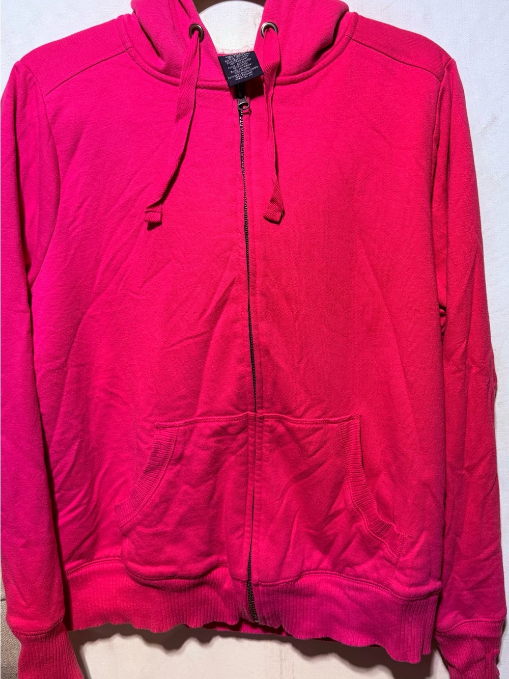 Faded Glory Hot Pink Full-Zip Hoodie Size-Large